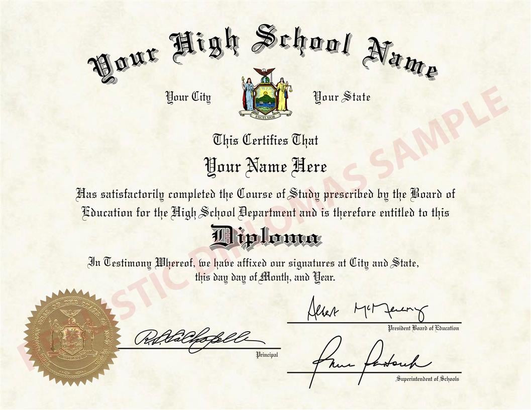 Replacement and novelty fake high school diploma realistic diplomas
